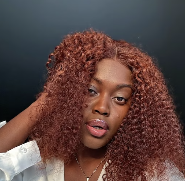 Bye-Bye Knots Glueless Lace Reddish Brown Curly Wig - Daily Wig